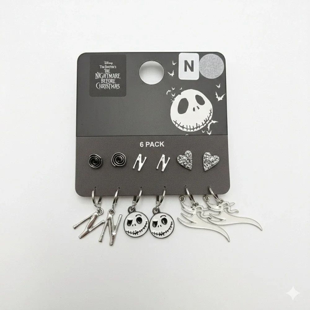 Disney Nightmare Before Christmas‎ Jack Skellington Zero Enamel Earrings Lot